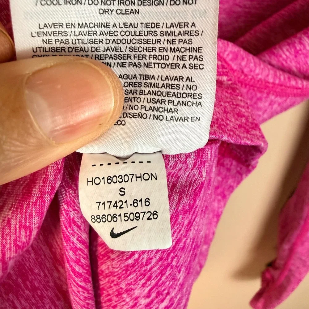 Nike Element Dri-FIT Women Pink Heathered Half Zip Running Pullover Size S